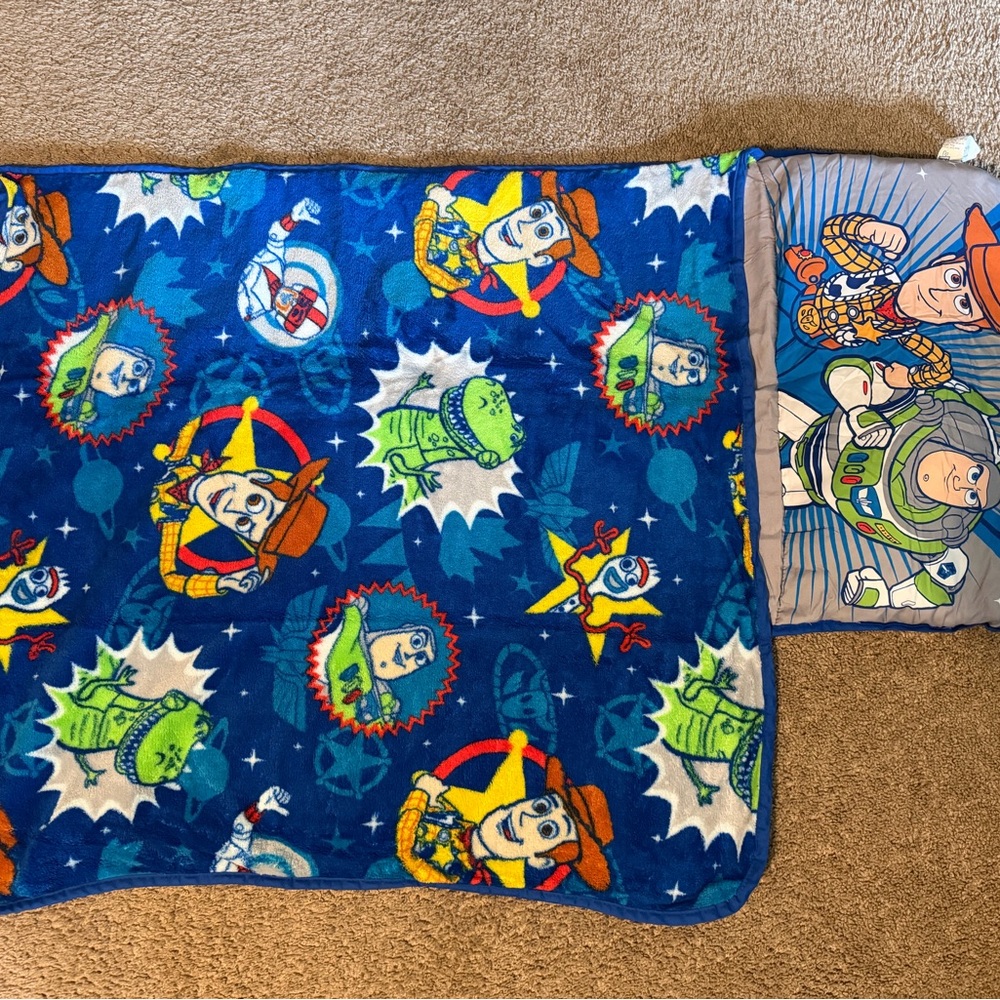 Toy Story Kids Blanket - Blue Woody & Buzz Print